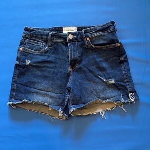 Dear John Dark Blue Distressed Jean Shorts